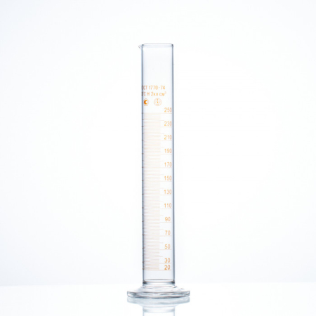 Цилиндр 250 мл лабораторный (мерный: исполнение 1 - на стеклянном основании) 1-250-2